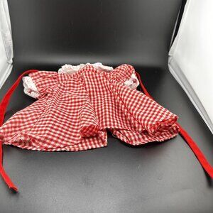 Vtg Coleco Cabbage Patch Kids Red Gingham Dress w/ Ties 1980s CPK P